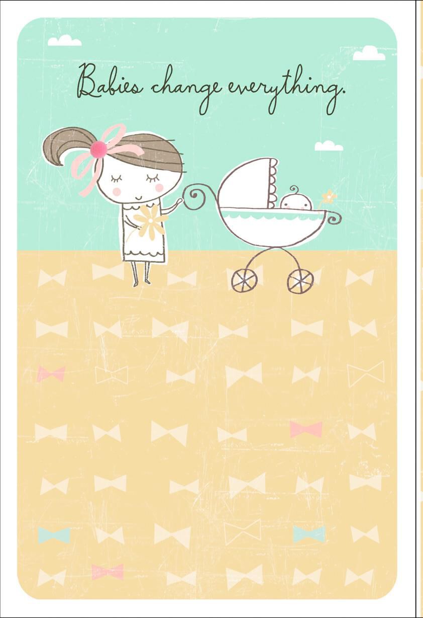 Bows and Buggy New Baby Card
