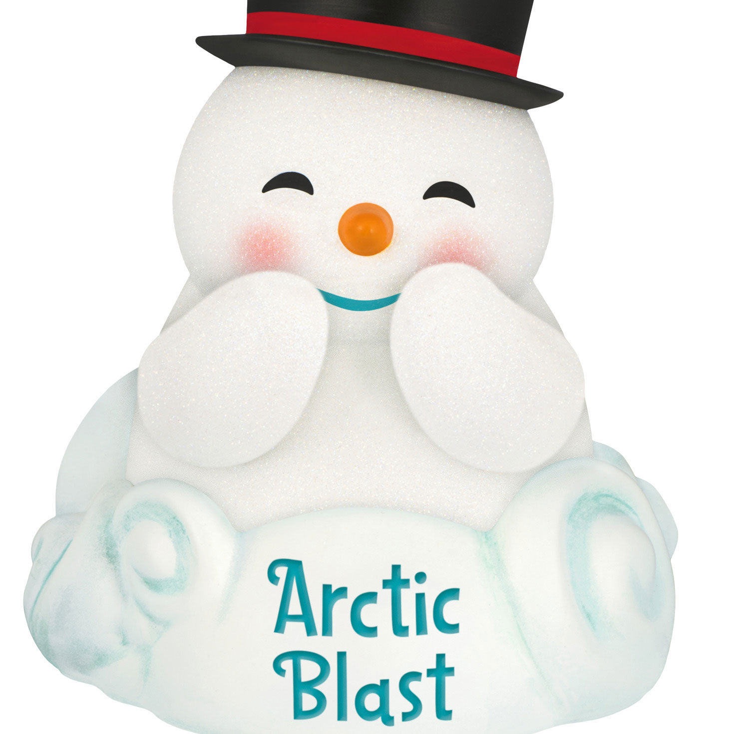 Laughing Snowman on Snow Keepsake Ornament upclose view image number 5