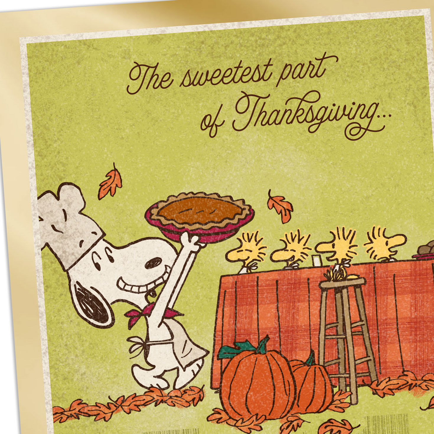 Peanuts&reg; Snoopy and Woodstock Sharing the Love Thanksgiving Card, , large image number 4