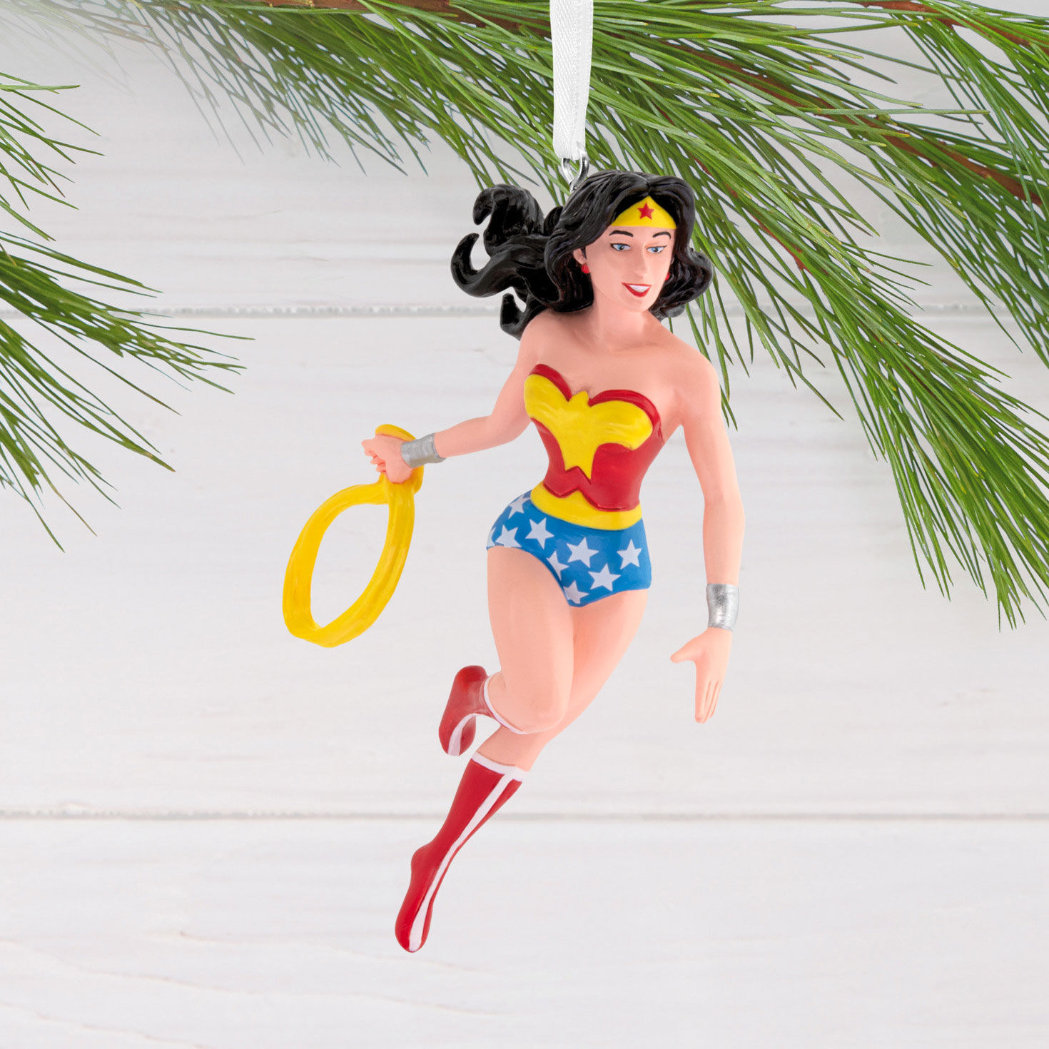 Wonder Woman With Lasso Christmas Ornament hanging on tree image number 2