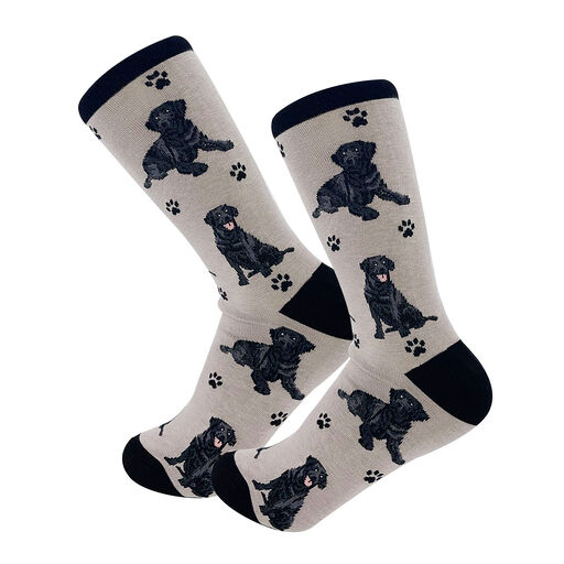 E&S Pets Black Labrador Novelty Crew Socks, 