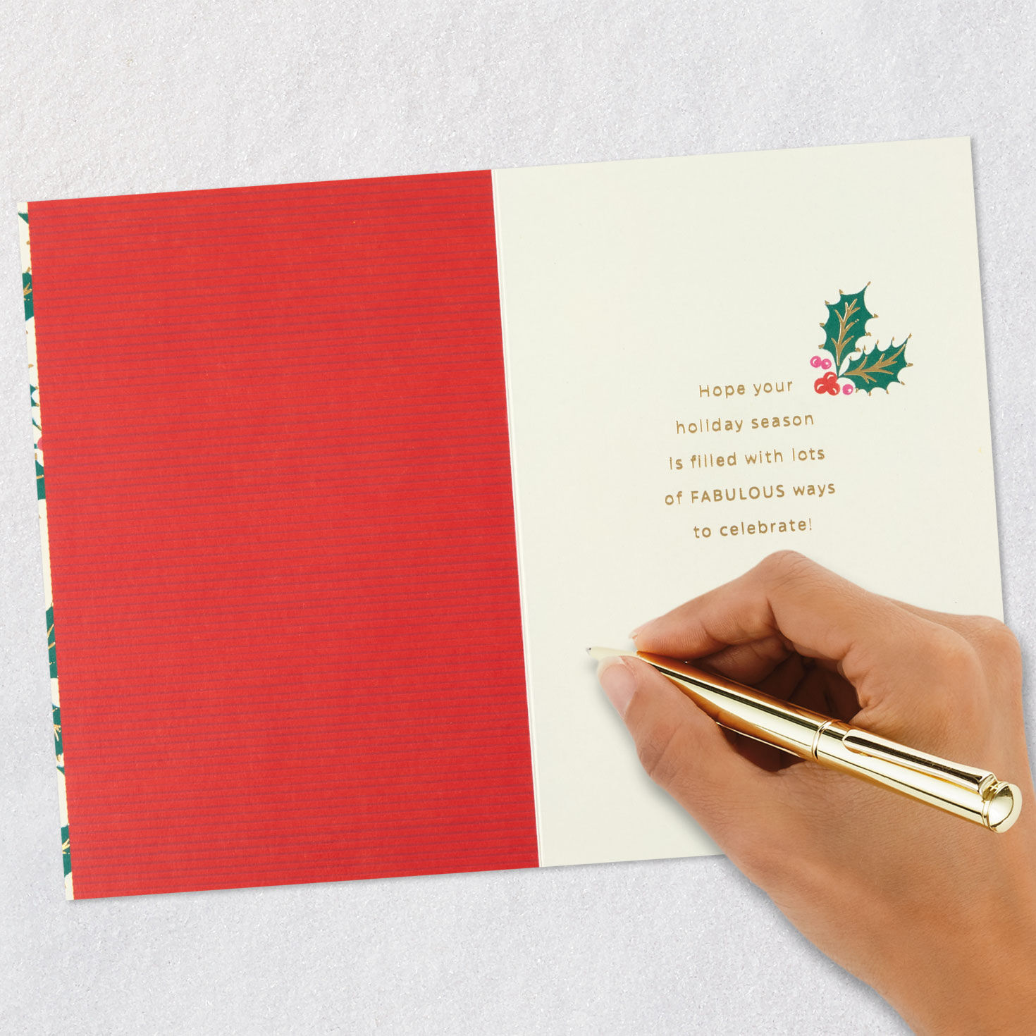 Holly and Berries Christmas Card Signing card image number 7