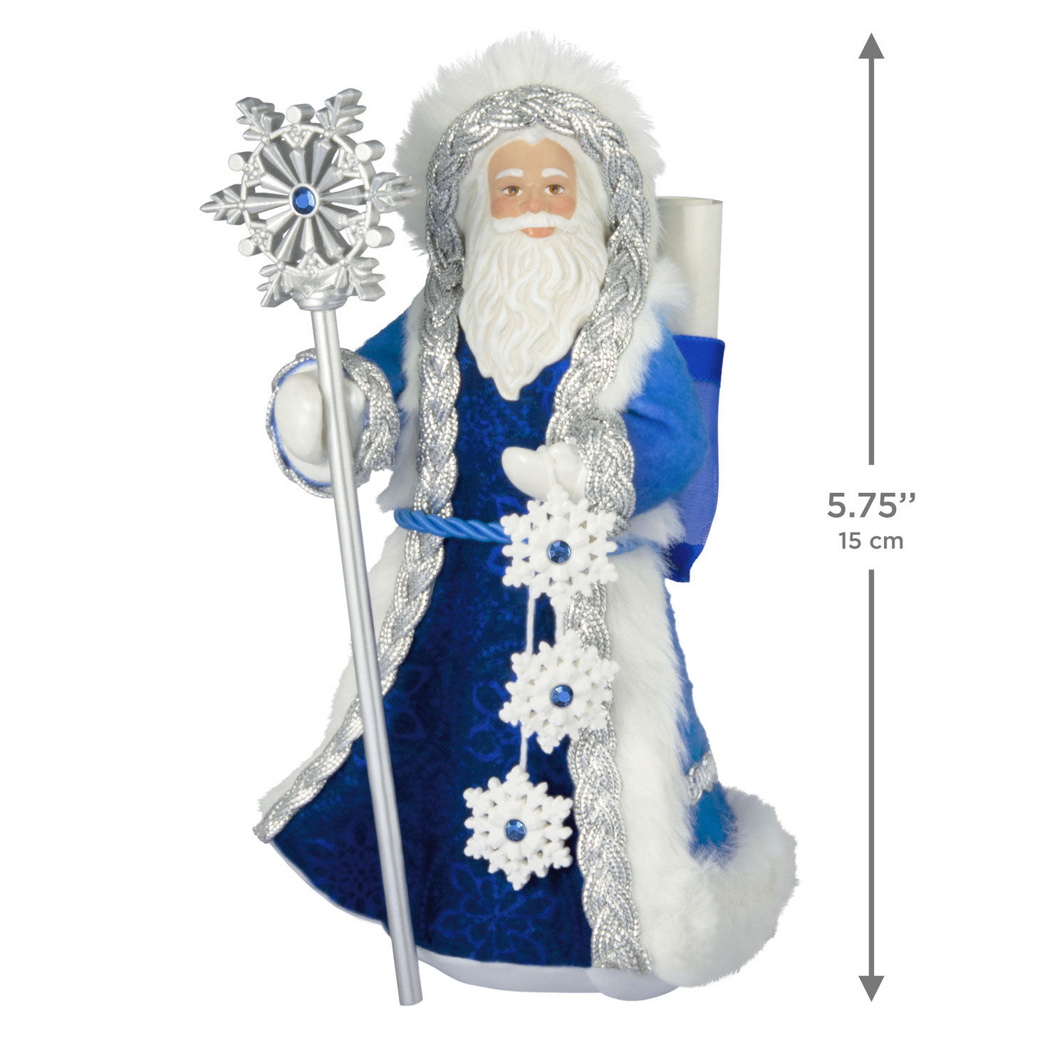 Father Christmas in Blue Keepsake Ornament measurement image number 3