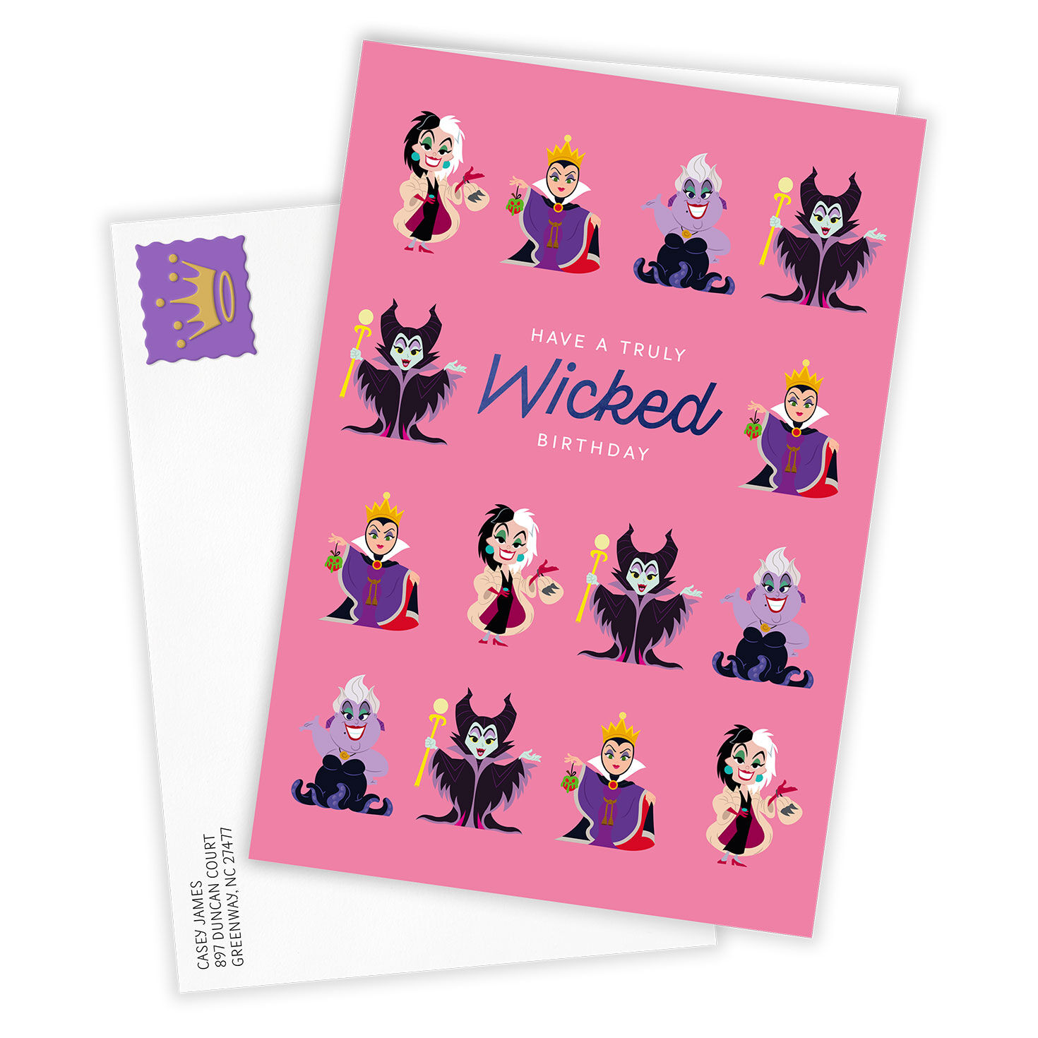 Disney Villain Cartoons Personalized Birthday Card Card Front with Envelope image number 2