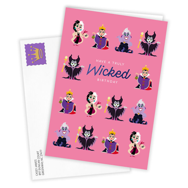 Disney Villain Cartoons Personalized Birthday Card Card Front with Envelope image number 2