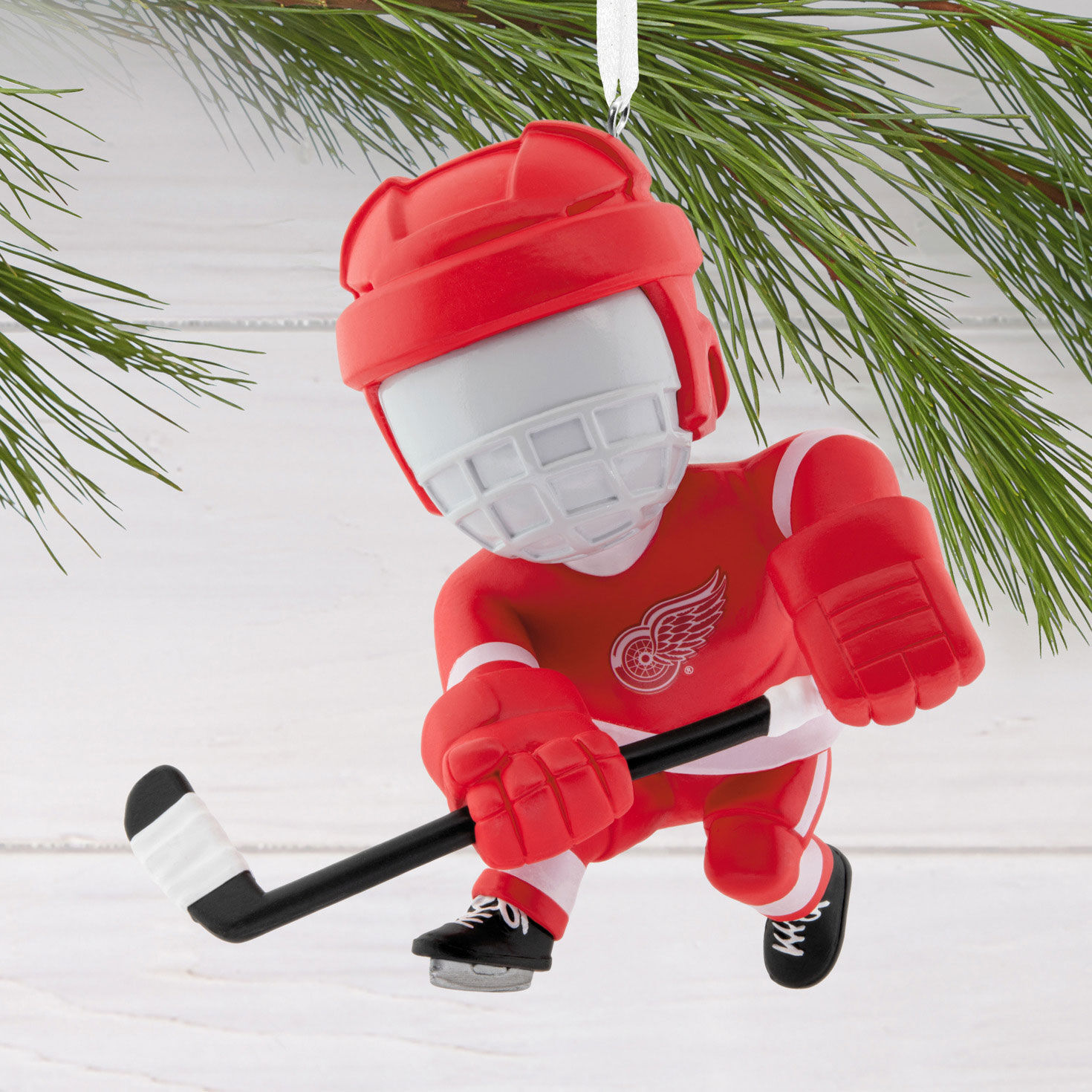 Detroit Red Wings Hockey Player Christmas Ornament hanging on tree image number 2