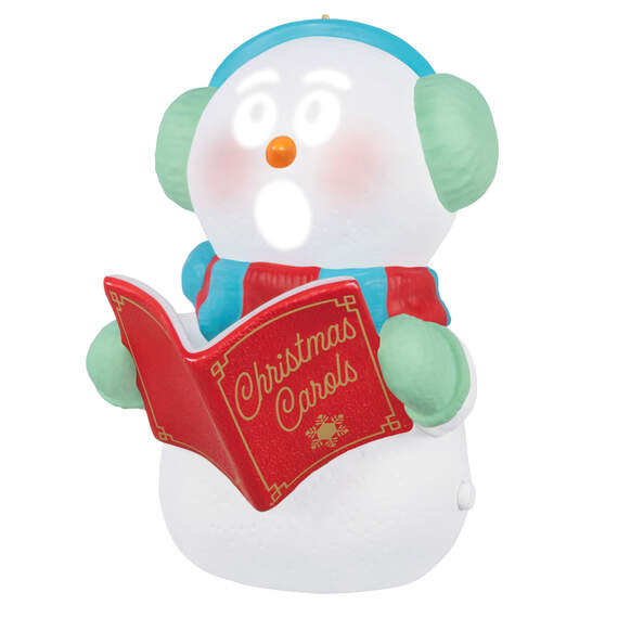 Caroling Snowman Musical Ornament With Light, , large image number 1