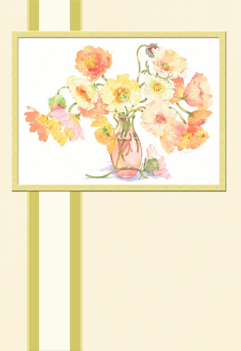 Flower Vase Religious Sympathy Card