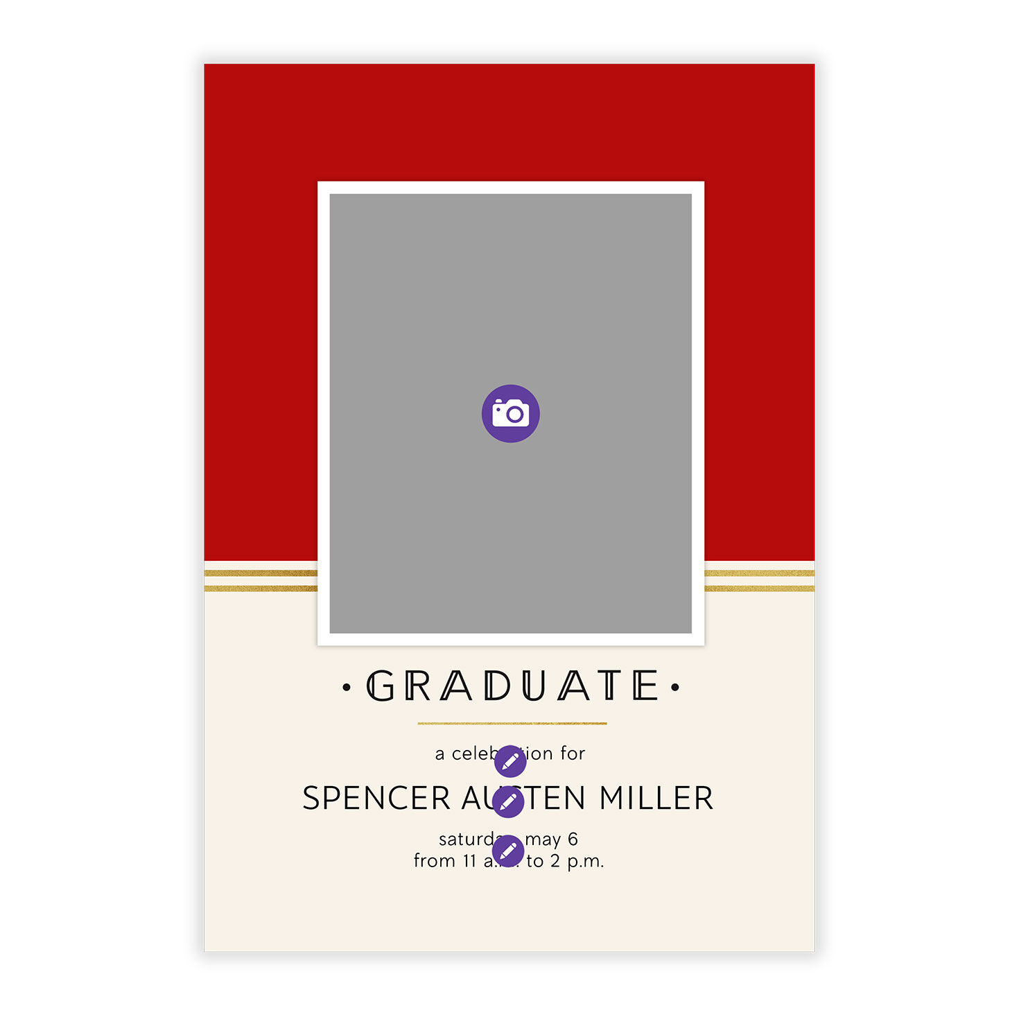 Red Art Deco Personalized Graduation Invitation  image number 5