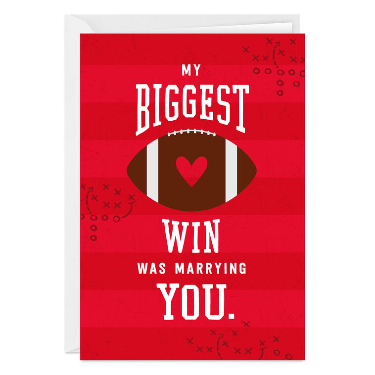 Team Us Football Custom Love Card for Spouse