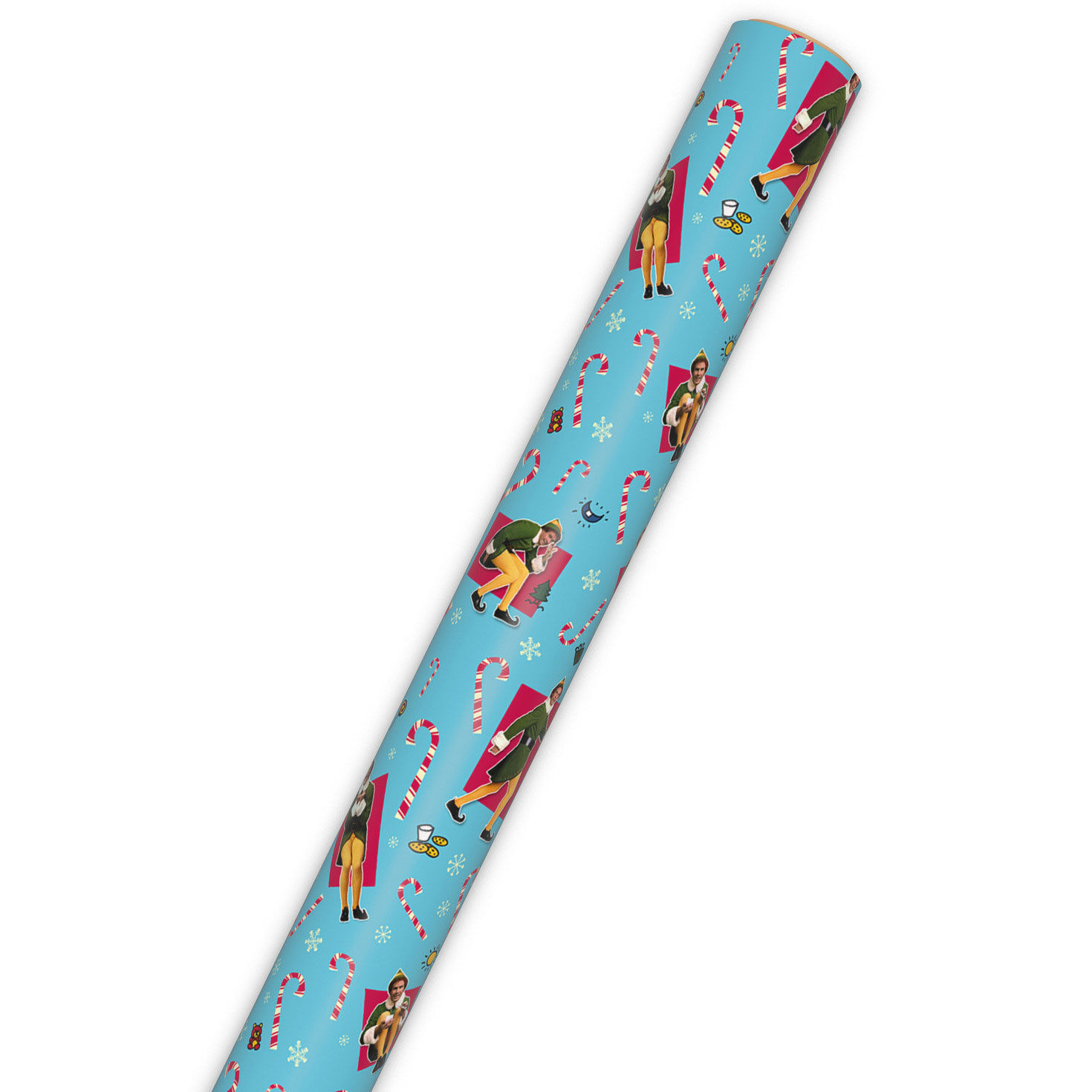 Elf Poses on Blue Christmas Wrapping Paper Wrap Tube image number 6