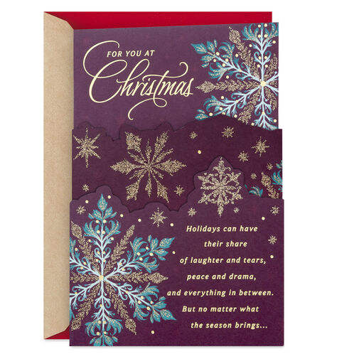 Sparkly Snowflakes Difficult Year Christmas Card, 