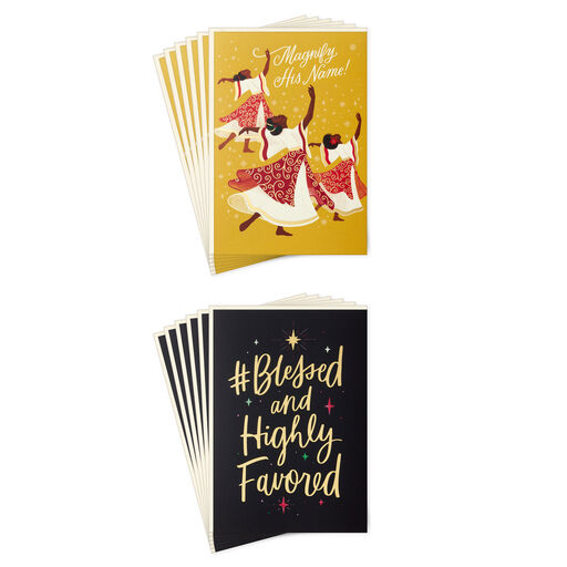 Dancing Ladies and Blessed Lettering Boxed Christmas Cards, Pack of 12, 