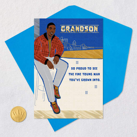 Blessings for a Fine Young Man Birthday Card for Grandson, , large image number 5