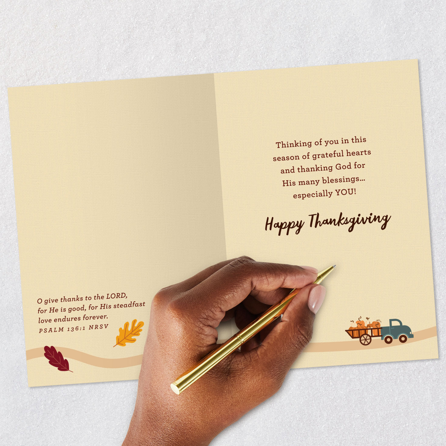 Village and Road Religious Thanksgiving Card Signing card image number 7
