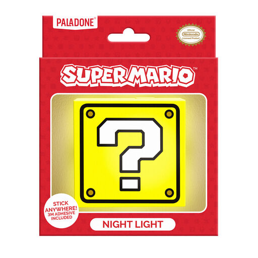Super Mario Question Block Adhesive Wall Night Light, 