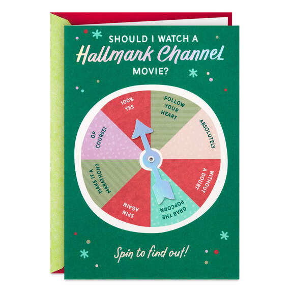 Hallmark Channel Christmas Movie Christmas Card With Spinner Wheel, , large image number 1