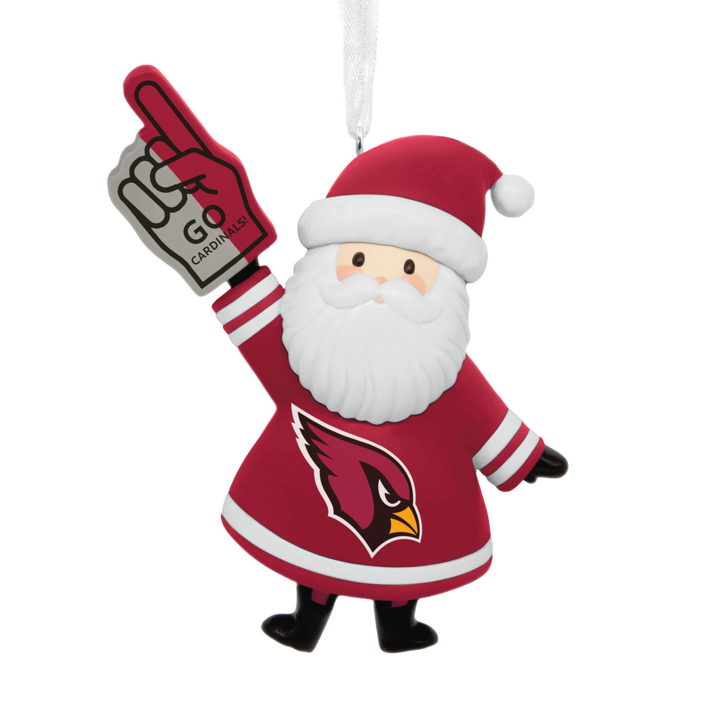 Arizona Cardinals Santa Fan Christmas Ornament front image number 1