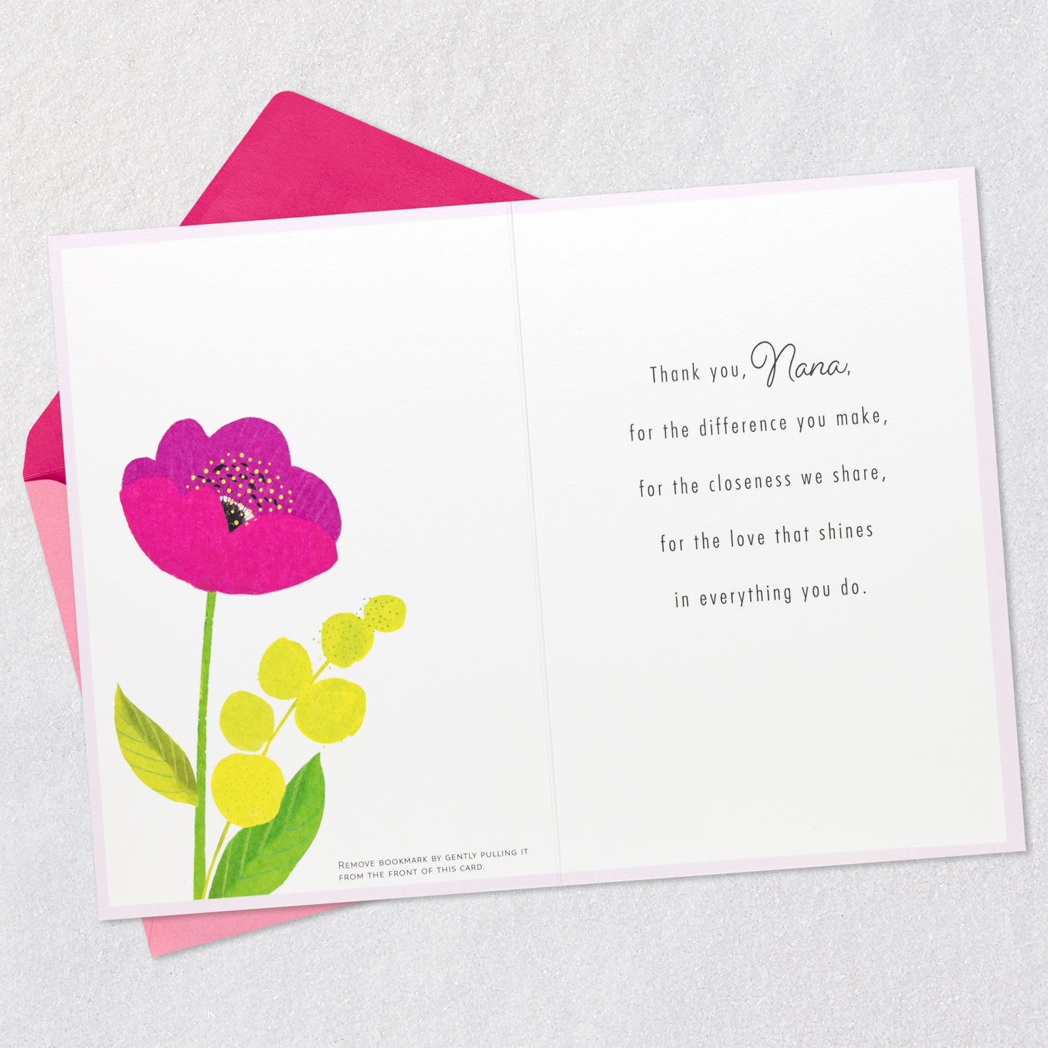 Yellow Butterfly Bookmark Mother's Day Card for Nana Open card with envelope image number 3