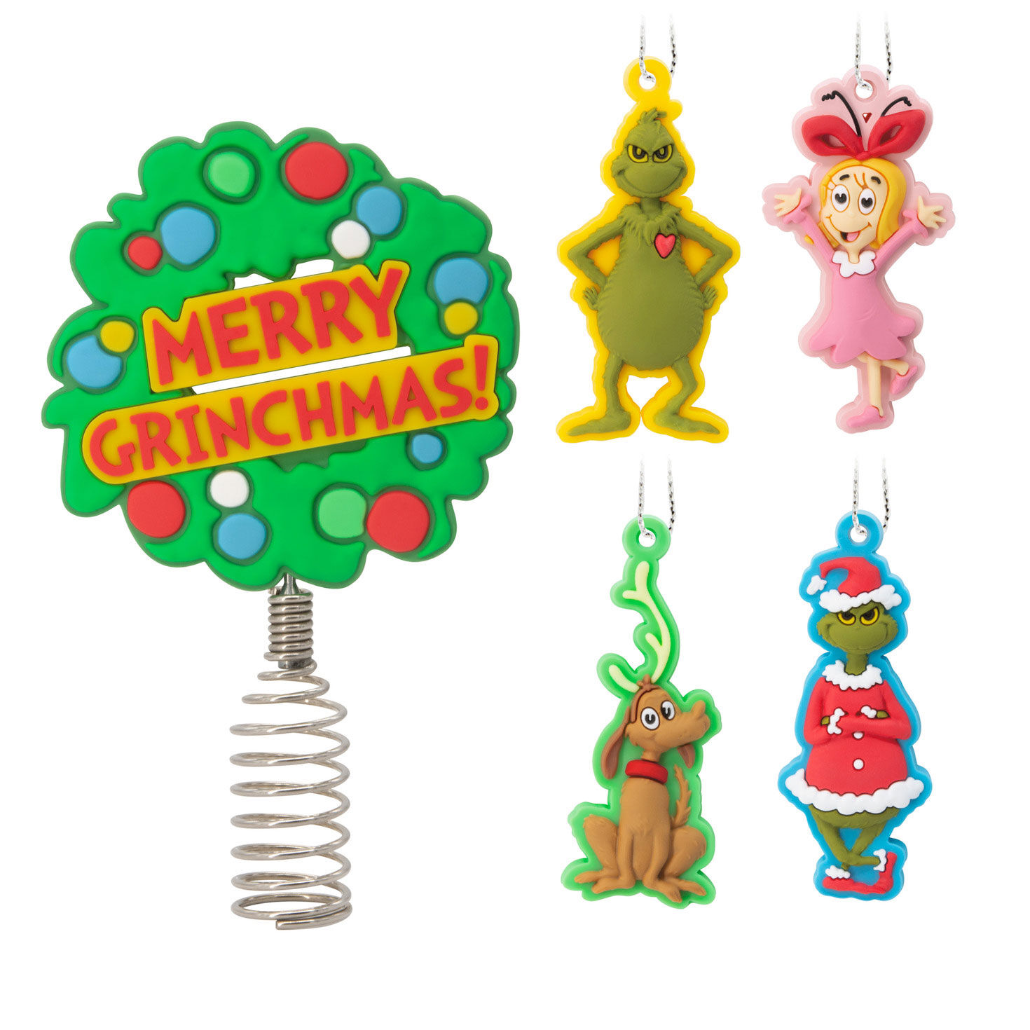 Mini Dr. Seuss's How the Grinch Stole Christmas!™ Hallmark Tree Topper and Ornaments, Set of 5 for only USD 16.49 | Hallmark