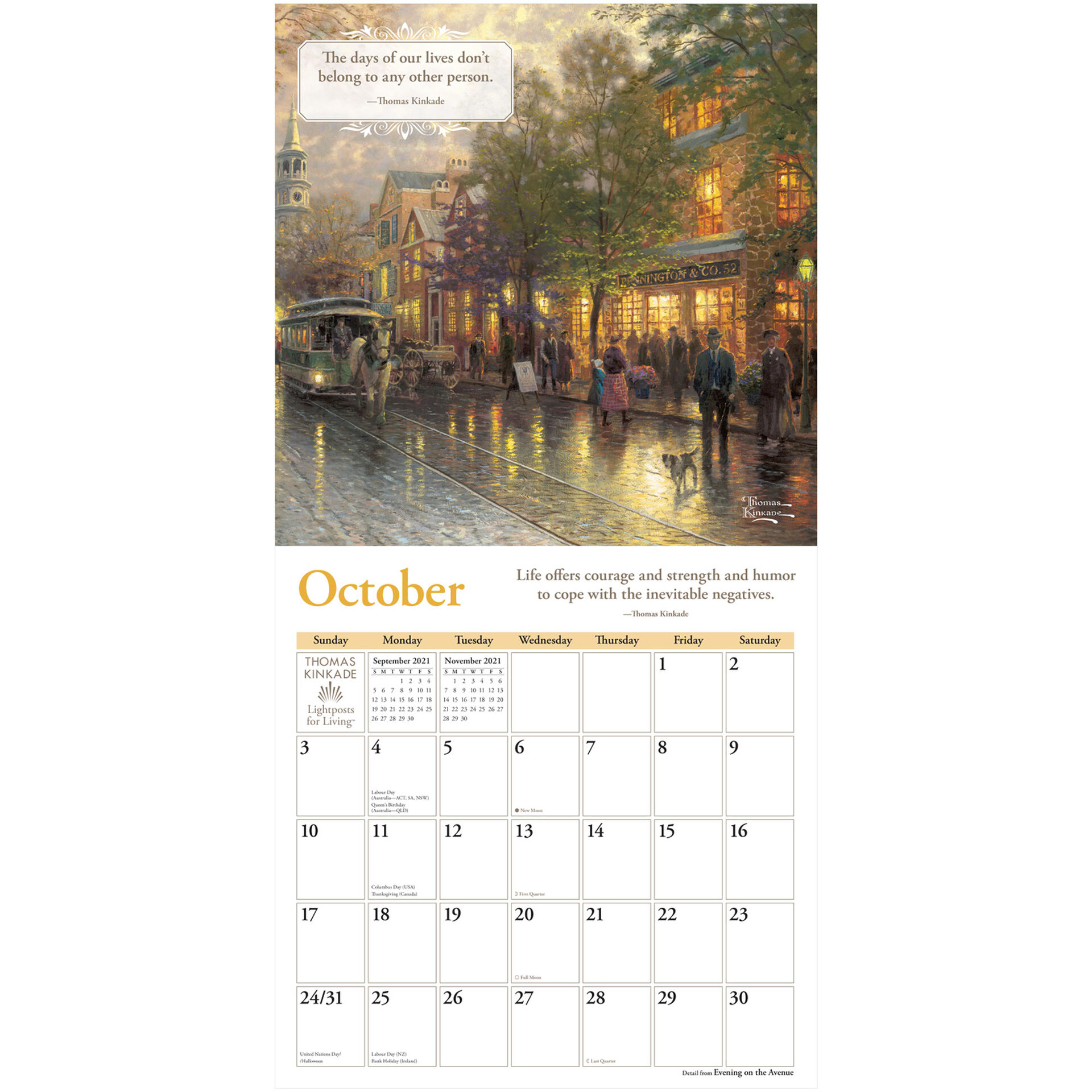 Thomas Kinkade Lightposts for Living 2021 Wall Calendar