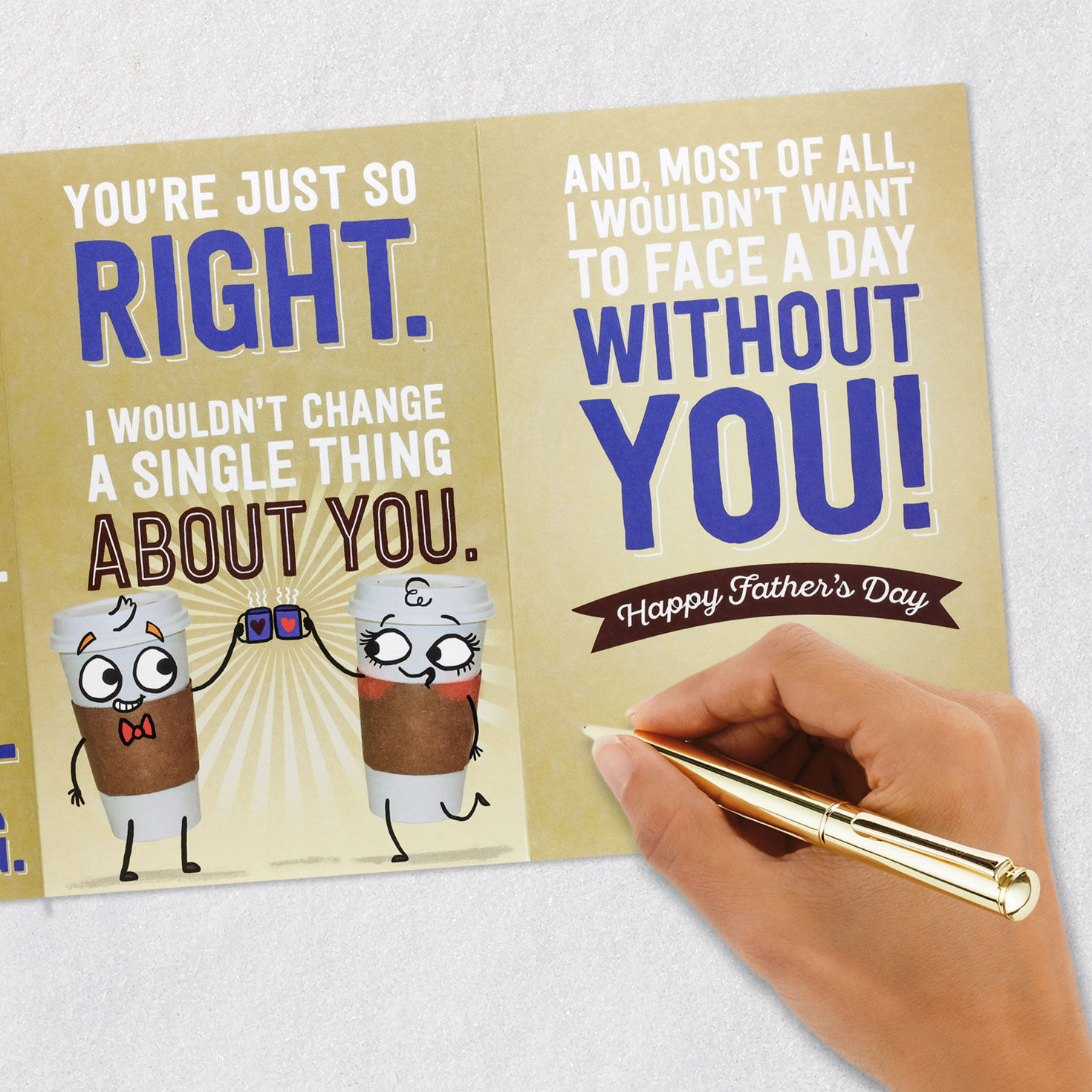 Coffee Cups Father's Day Card signing card image number 9