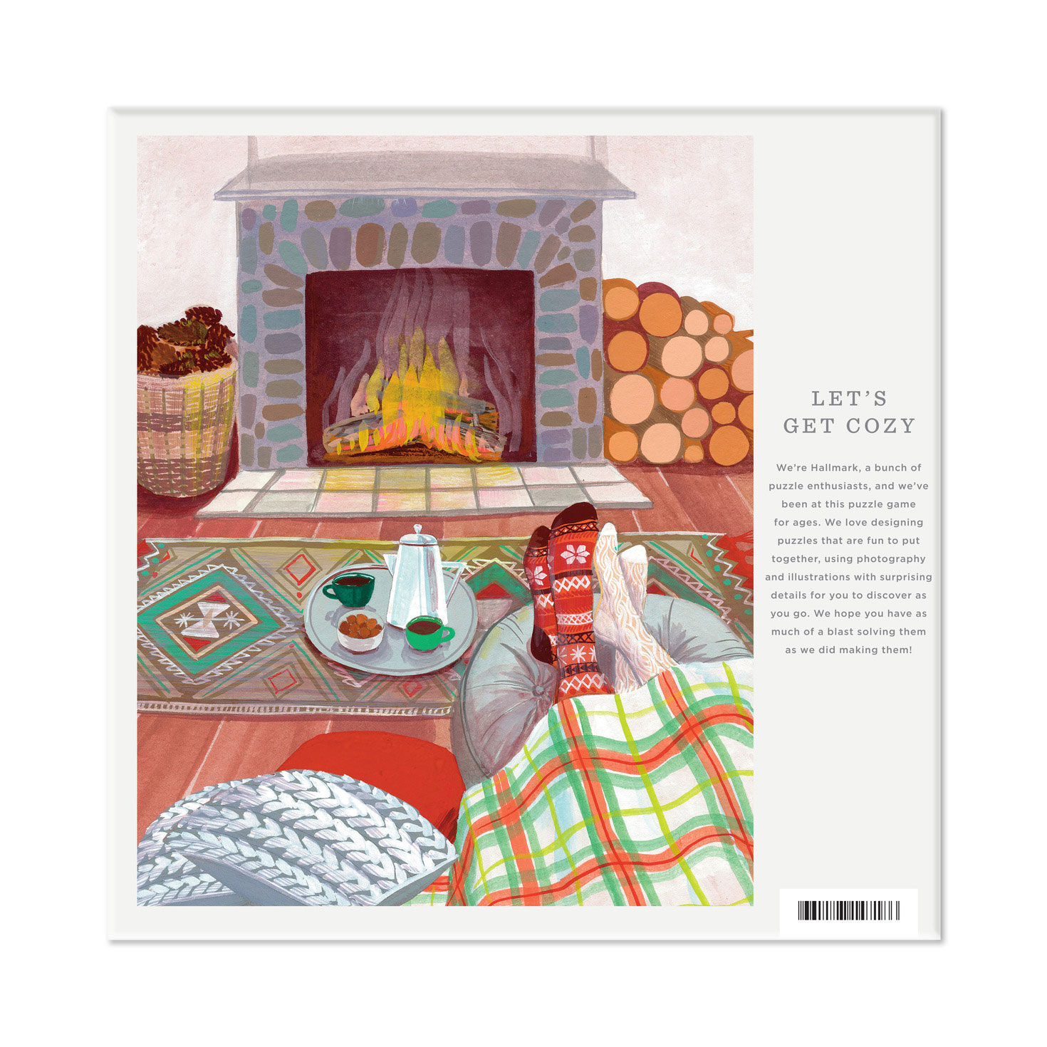 Feet With Cozy Socks by Fire Jigsaw Puzzle package back image number 6