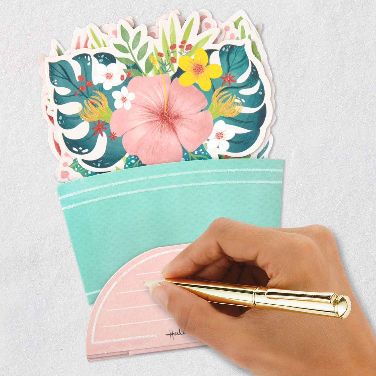 Tropical Flower Bouquet 3D Pop-Up Birthday Card, , large image number 6