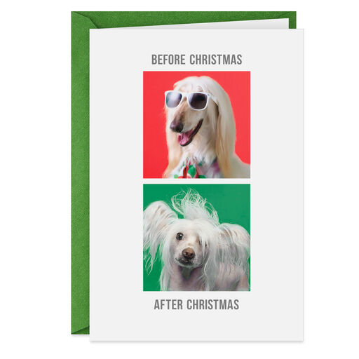 Before and After Photos Funny Christmas Card, 