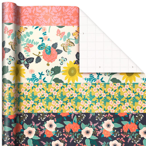 Floral Patchwork Wrapping Paper, 27 sq. ft., 