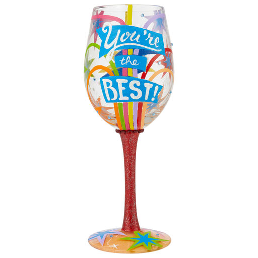 Lolita You're the Best Handpainted Wine Glass, 15 oz., 