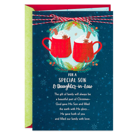 Valued and Loved Religious Christmas Card for Son and Daughter-in-Law