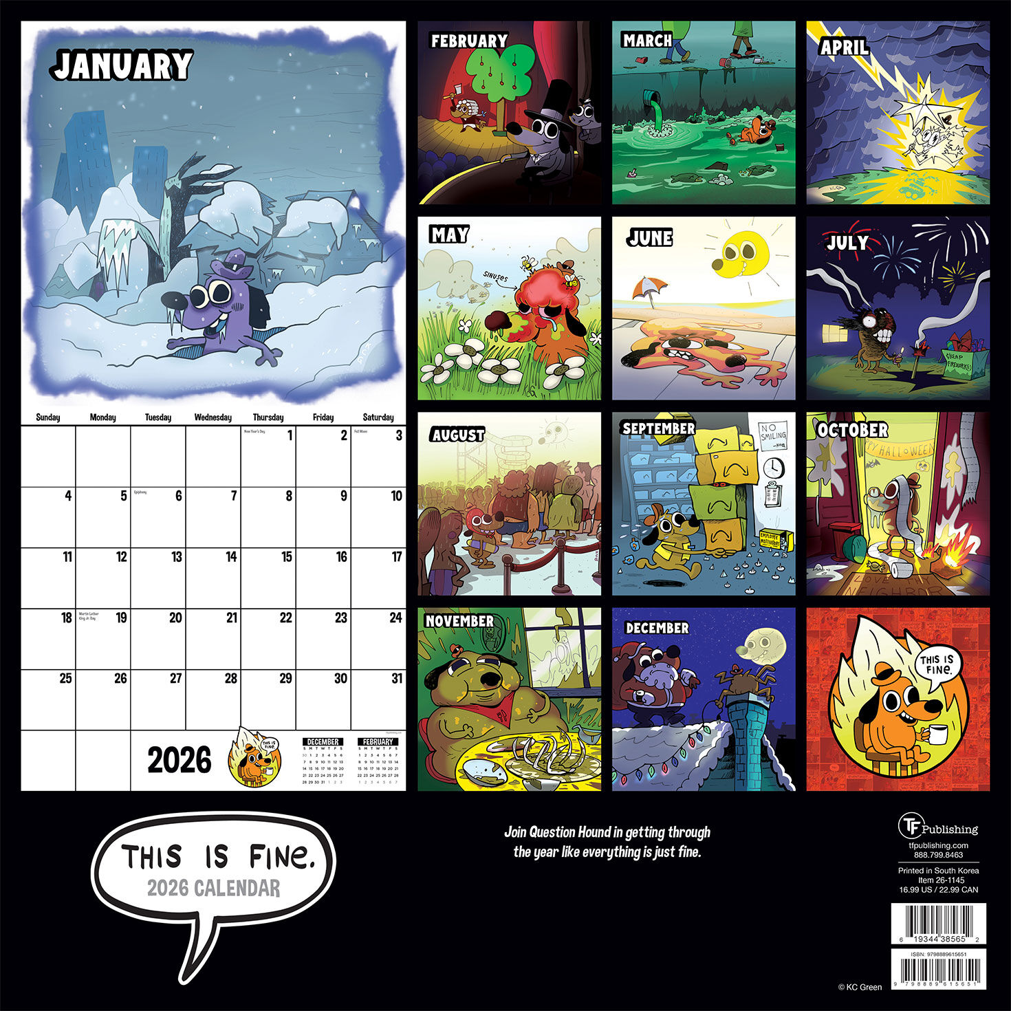 Time Factory This Is Fine Cartoons Funny 2026 Wall Calendar for only USD 16.99 | Hallmark