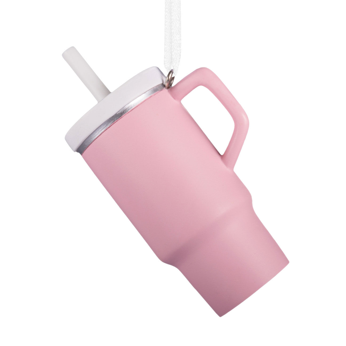 Very Merry Pink Straw Cup Christmas Ornament Back image number 6