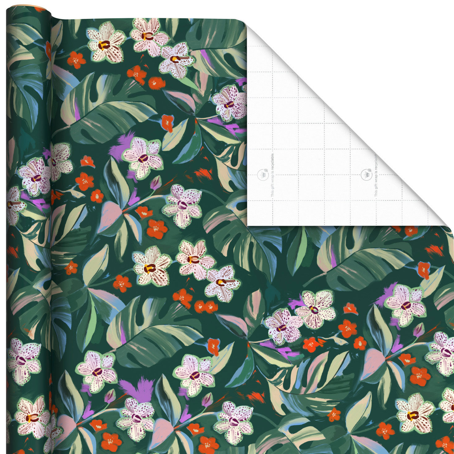 Lacey Chabert Collection Green Floral Wrapping Paper Roll, 20 sq. ft.