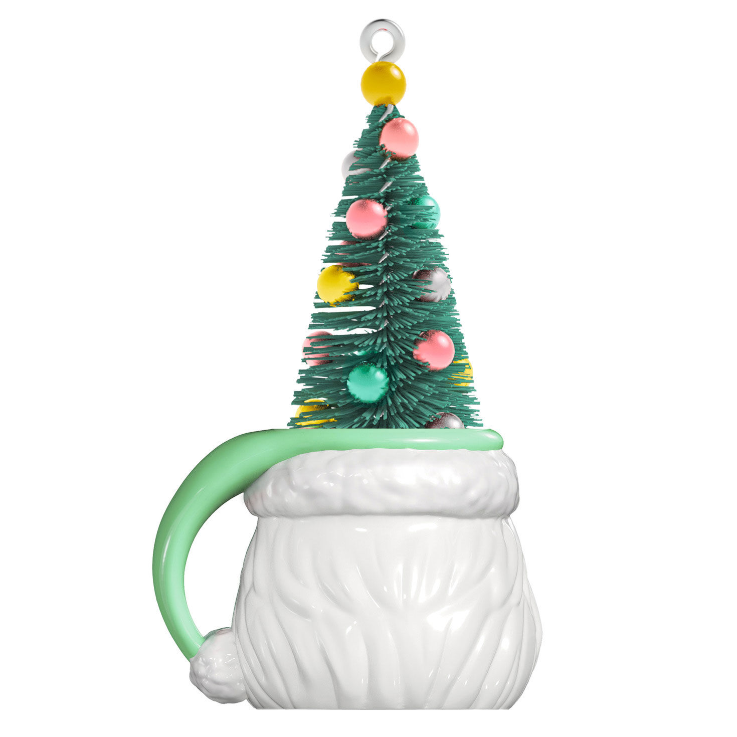 Santa Mug With Tree Keepsake Ornament Back image number 6