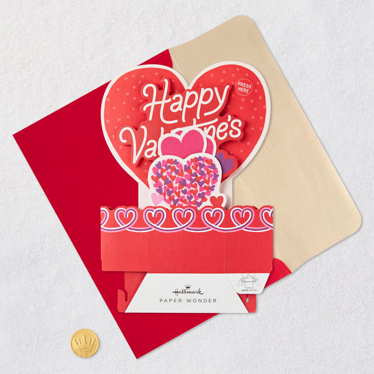 Hearts Musical 3D Pop-Up Valentine's Day Card With Light, , large image number 6