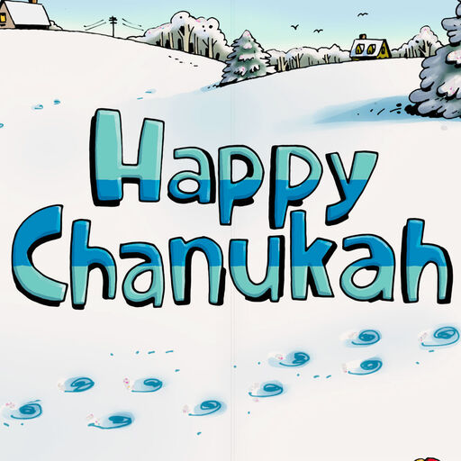Snow Angels and Menorah Funny Hanukkah Card, 