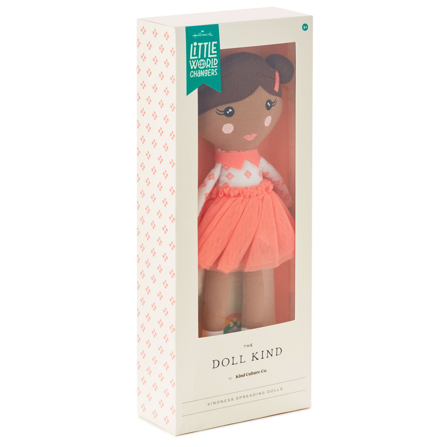 Little World Changers and Kind Culture Co. The Doll Kind Dark Skin Girl 12 Plush Toys Hallmark