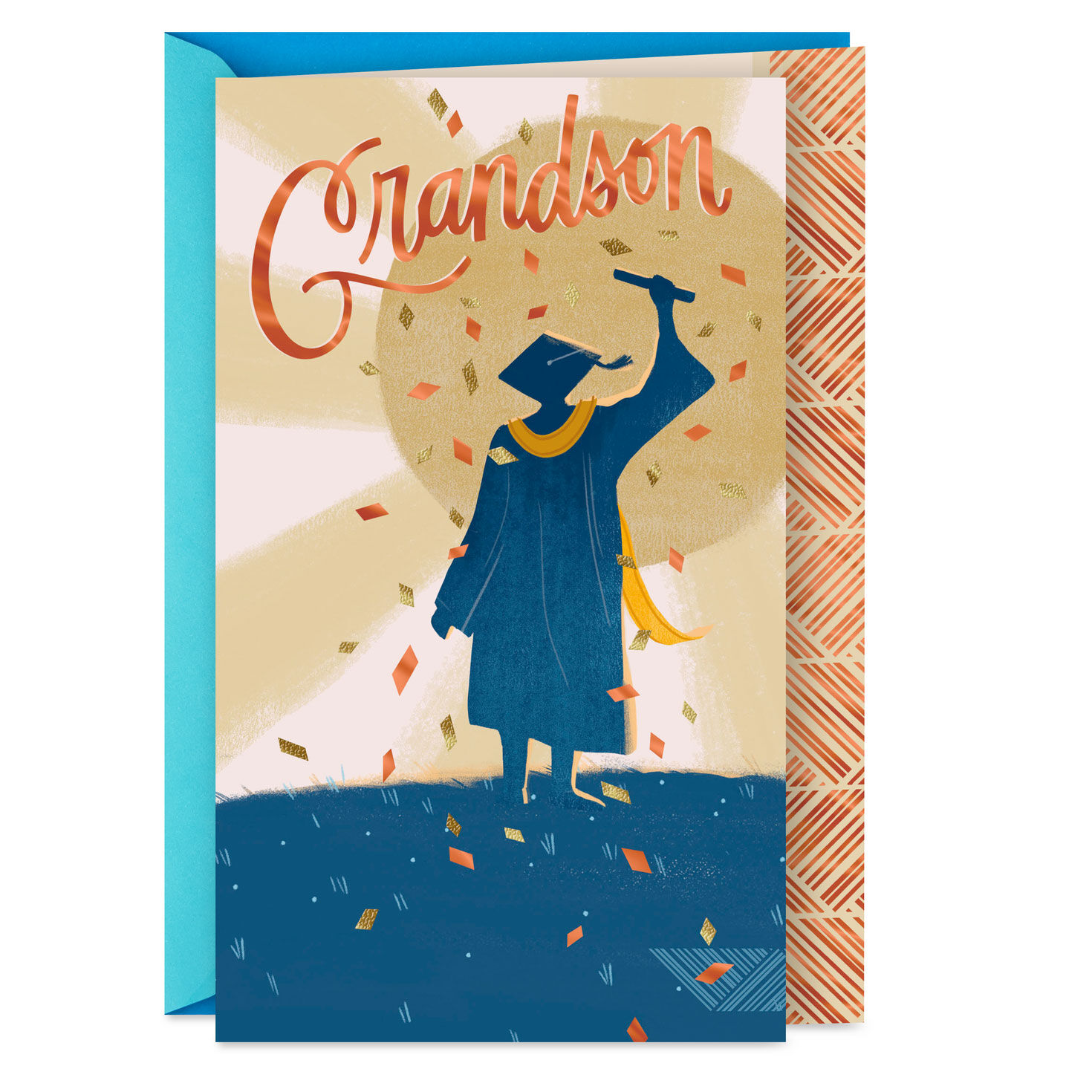 Wishing You an Awesome Adventure Religious Graduation Card for Grandson