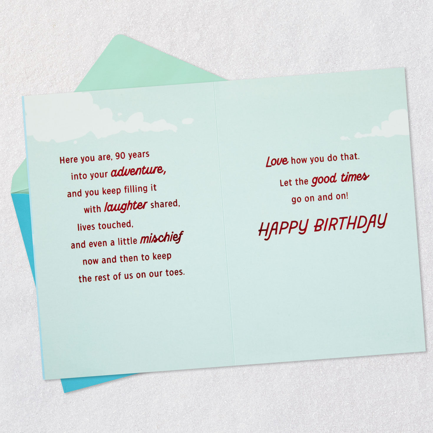 Love How You Live Your Adventure 90th Birthday Card, , large image number 4