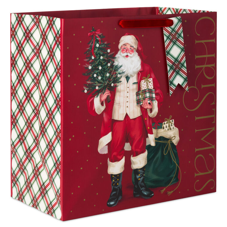 15" Smiling Santa Extra-Deep Christmas Gift Bag
