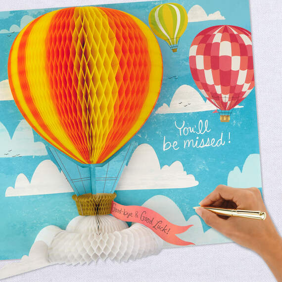 16" Hot Air Balloons Pop-Up Jumbo Goodbye Card, , large image number 7