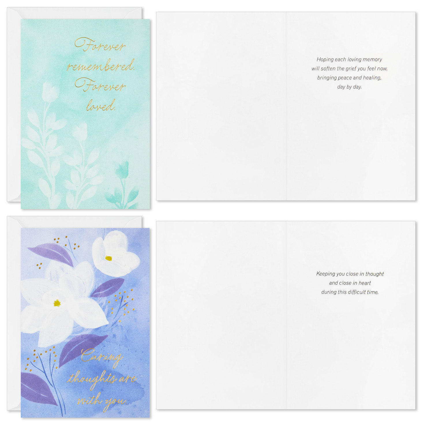 Pastel Botanical Sympathy Cards Assortment Card Fronts with Sentiment image number 4