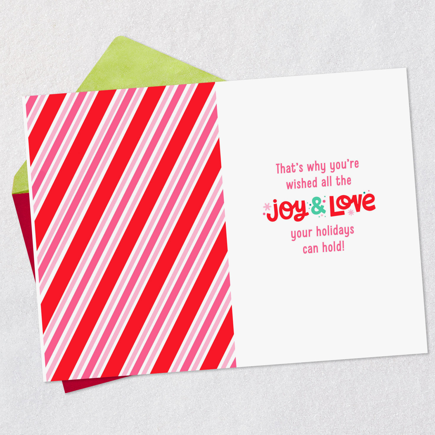 Pink and Teal Lettering Christmas Card for Niece Open card with envelope image number 3