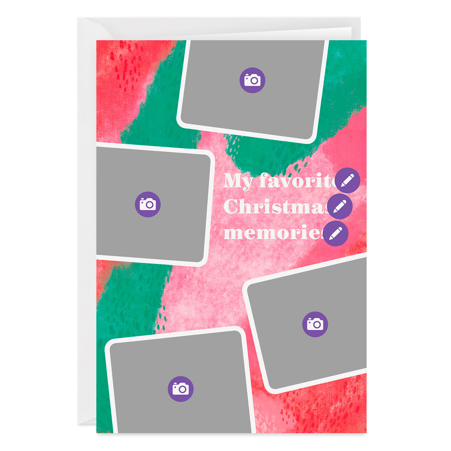 Personalized Red and Green Photo Collage Photo Card, , large image number 6