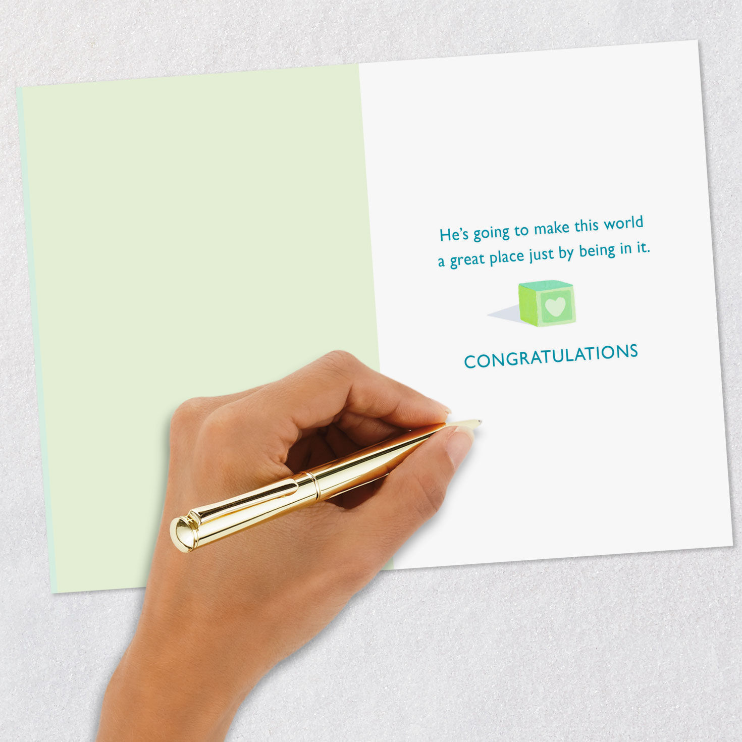 Baby Blocks Welcome New Baby Boy Card Signing card image number 6