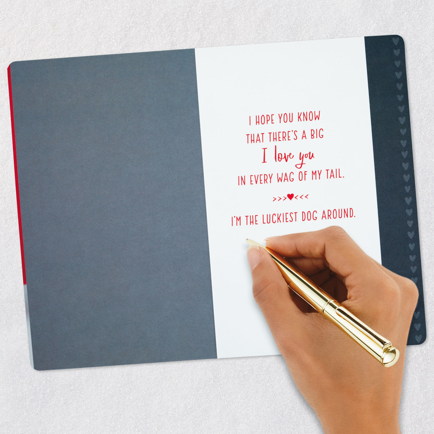 Puppy and Hearts Valentine's Day Card From the Dog signing ard image number 6