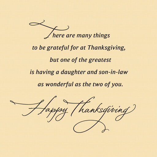 Grateful for You Thanksgiving Card for Daughter and Son-in-Law, 