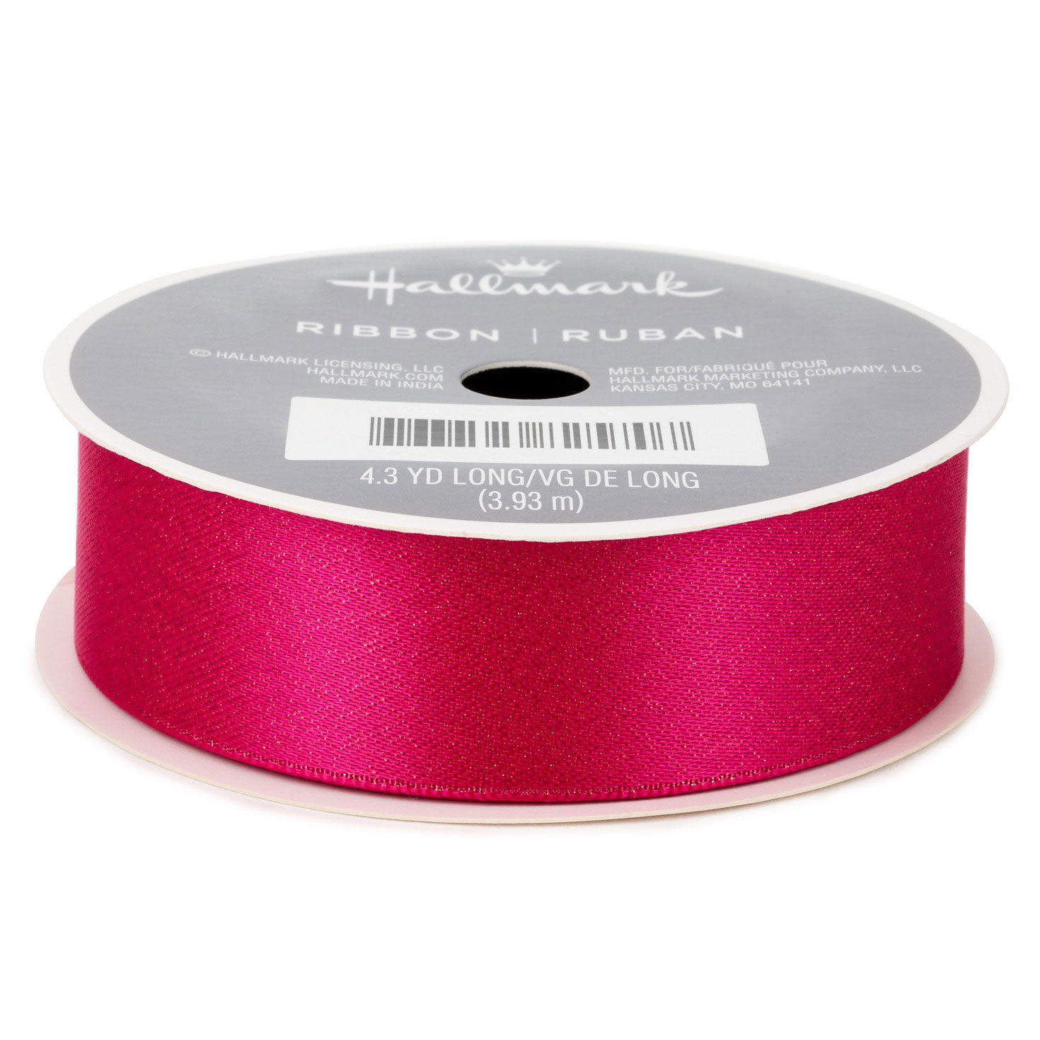 0.8 Hot Pink Ribbon With Gold Flecks, 12.9' - Bows & Ribbons
